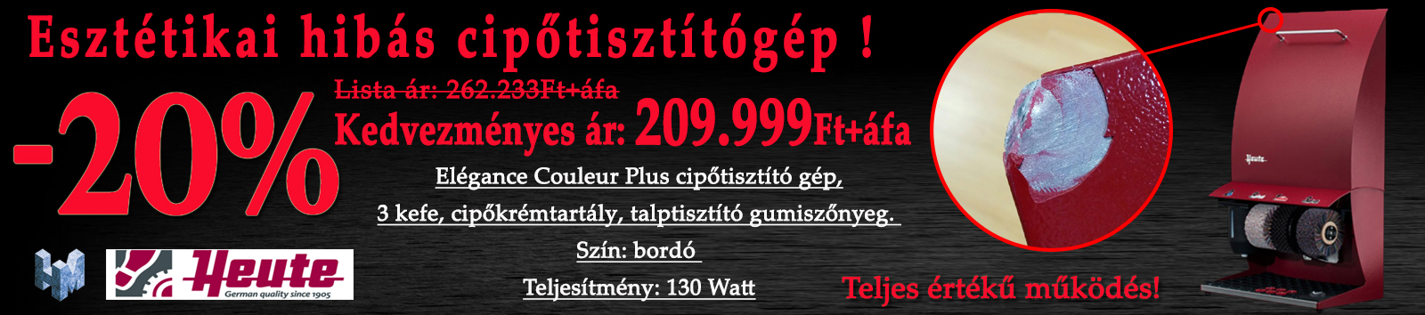 Heute cipőtisztító gép olcsón